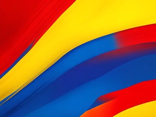 an abstract image with bright red, blue, and yellow colors.