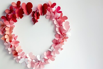 Heartthemed paper frame, perfect for Valentine s Day, isolated on white
