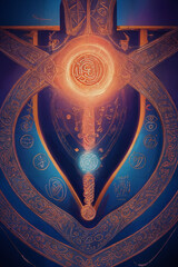 Fototapeta premium AI, Magic patterns, magic, threads of energy passing through space and time, magical abstraction