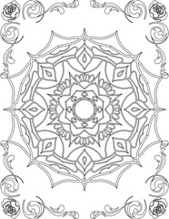 Printable Mandala Coloring Page for Adults. Educational Resources for School for Kids. Adults Coloring Book. Mandala Coloring Activity Worksheet.