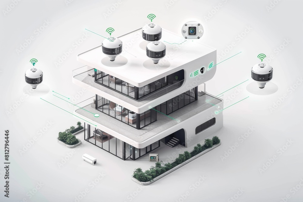 Poster smart network management in security operations employs megapixel cameras, ensuring protective measu