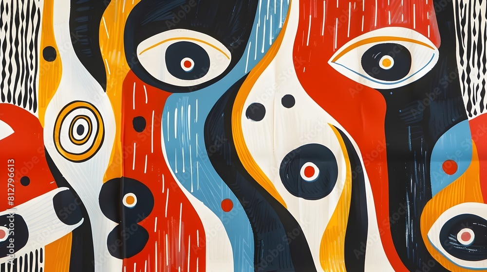Aufkleber captivating surreal abstract digital artwork with vibrant geometric patterns and fluid shapes