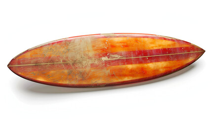 Vintage surfboard isolated on white Retro style, generative ai