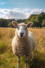 Obraz premium Serene Rural Landscape with Sheep