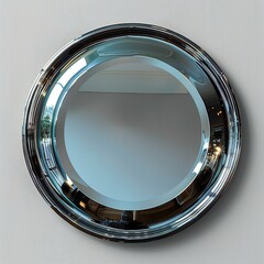 Featuring a concave mirror , isolated on white background , high quality, high resolution