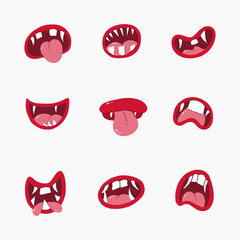 Monster mouth hand drawn vector illustration