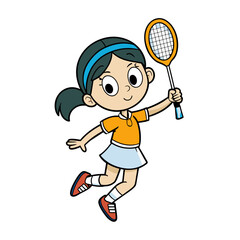 child playing tennis