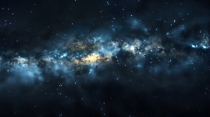 A dark blue Milky Way galaxy, with the black background.
