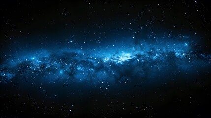 Obraz premium A dark blue Milky Way galaxy, with the black background. 