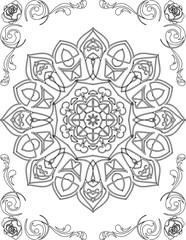 Printable Mandala Coloring Page for Adults. Educational Resources for School for Kids. Adults Coloring Book. Mandala Coloring Activity Worksheet.