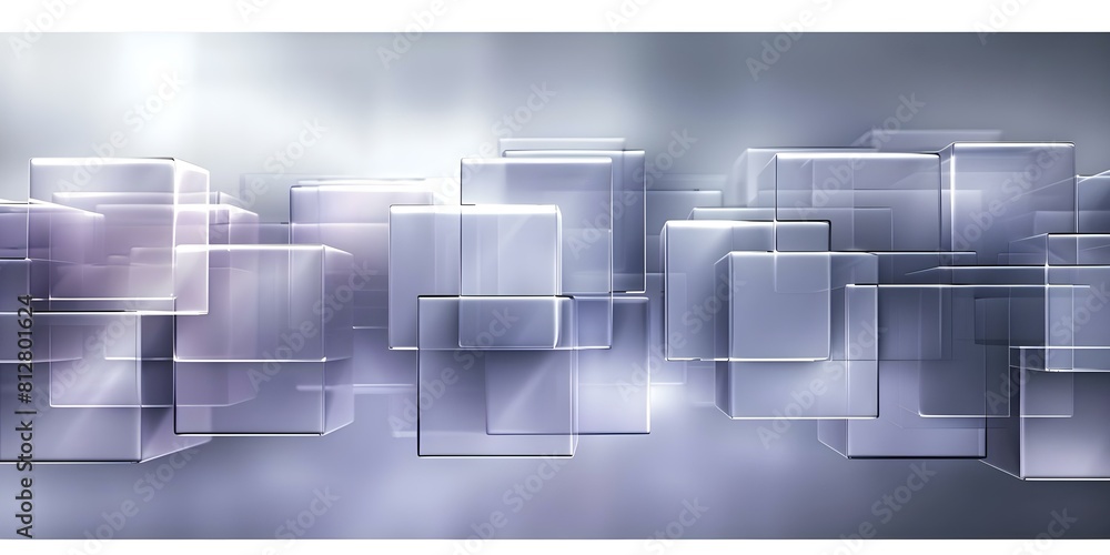 Poster modern abstract tech banner design with blue grey glossy squares in geometric patterns. concept grap