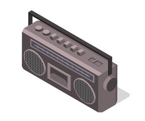 Obraz premium isometric illustration of retoro radio 
