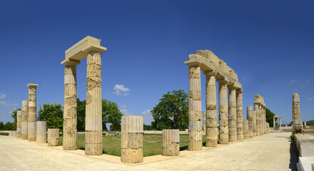 The Palace of Aigai following of restoration, Vergina, Macedonia, Greece, UNESCO World Heritage...