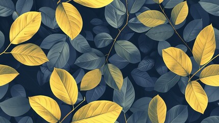 Small leaf in dusky citron and cool gray, minimalist design with expansive negative space.