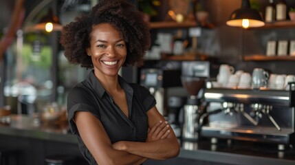Confident Female Cafe Owner