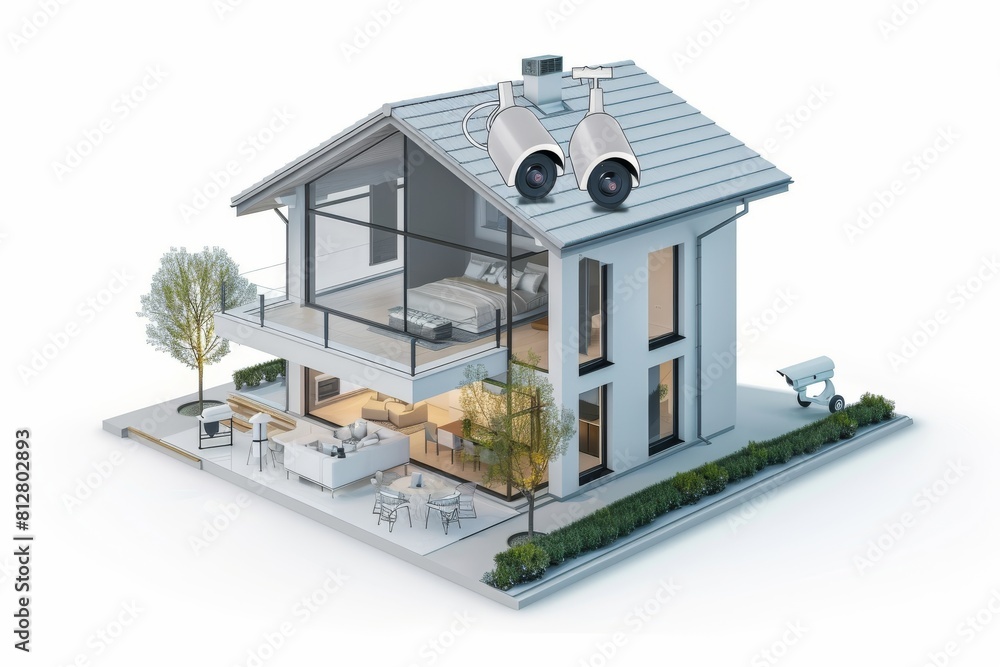 Poster watchful remote arm/disarmvector security systems safeguard siren alerts, ensuring safety with dual 