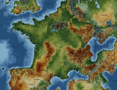 France physical map.