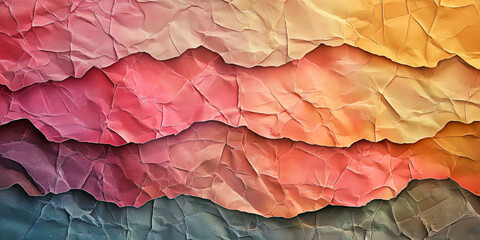 Elegant rainbown-like gradient of crumpled paper textures that can be used as background.