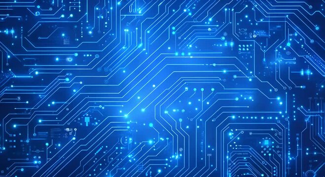 Futuristic Blue Circuit Design: Perfect for Technology Backgrounds and Cybersecurity Themes