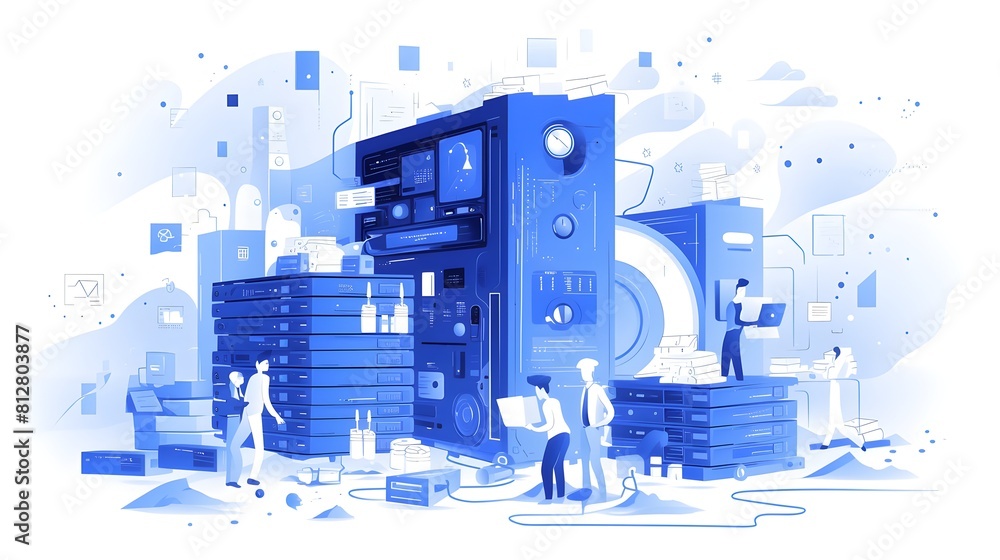 Aufkleber streamlined digital infrastructure a minimalist of a robust web server concept