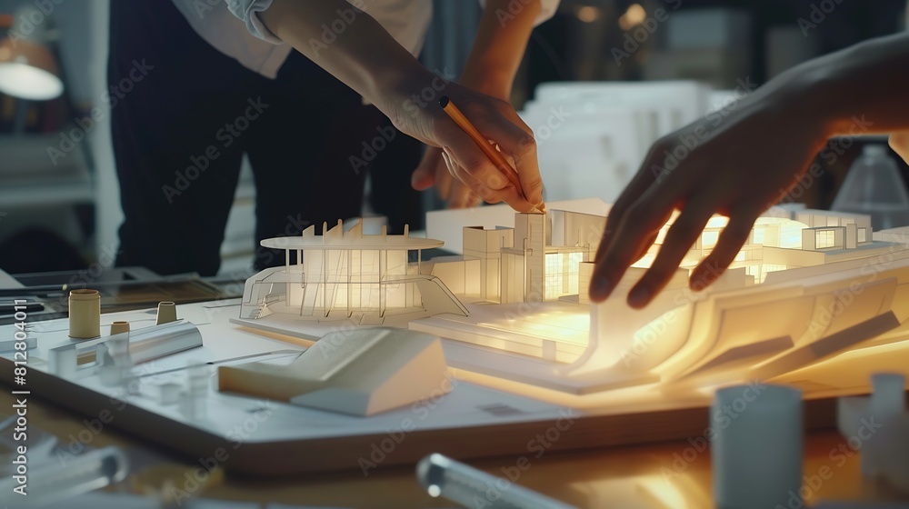 Leinwandbilder architecture engineer teamwork meeting drawing and working for architectural project and engineering
