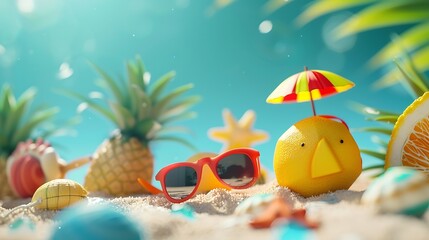 Obraz premium Summer holiday flip : Generative AI
