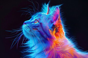 Cat painting , high quality, high resolution