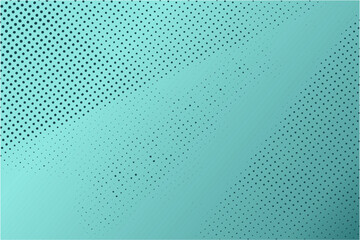 Dotted halftone pattern on turquoise background. Abstract tosca retro pop art texture for presentation, wallpaper, flyer, banner, poster, banner, brochure and more.