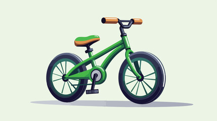 Cartoon green trendy bike icon. Sport and travellin