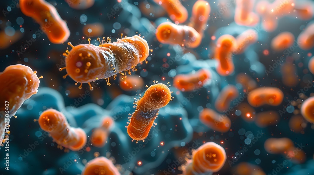 Poster intricate microscopic patterns of pathogenic microorganisms revealed through advanced electron micro