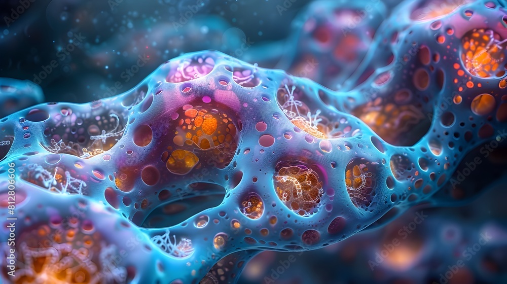 Leinwandbilder Intricate Microscopic of Cellular Structures and Organic Patterns Revealing the Invisible Wonders of the Biological World