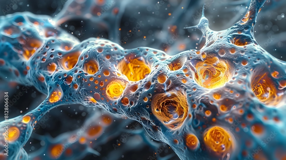 Aufkleber mesmerizing microscopic masterpiece captivating cellular structures revealed in vivid detail