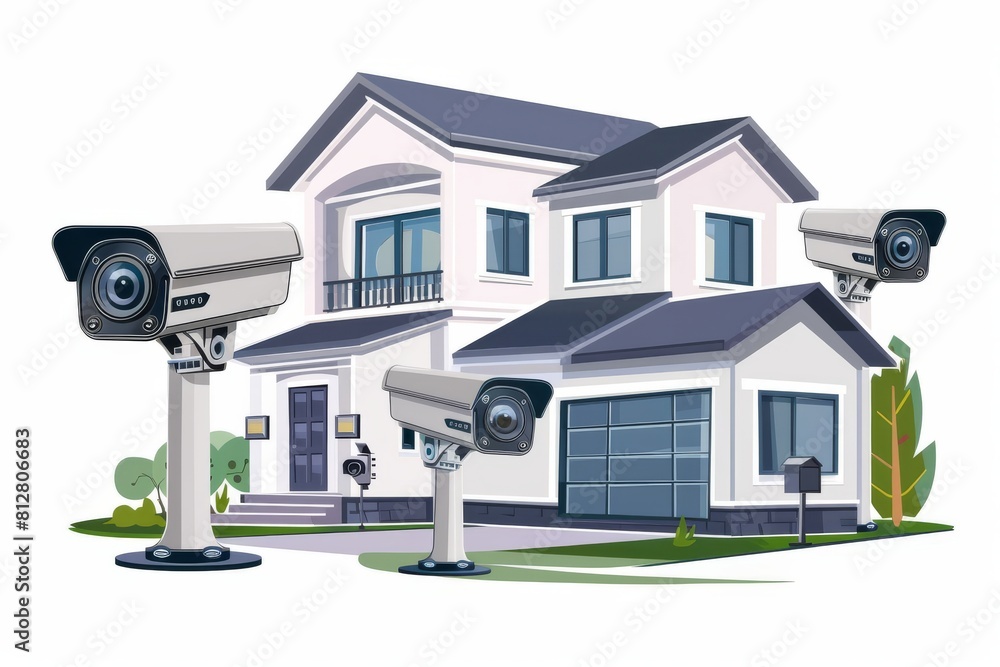 Poster advanced surveillance in smart homes uses video verification equipment to monitor panic buttons and 