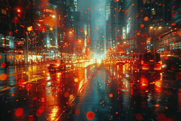 Blurred City Lights at Night