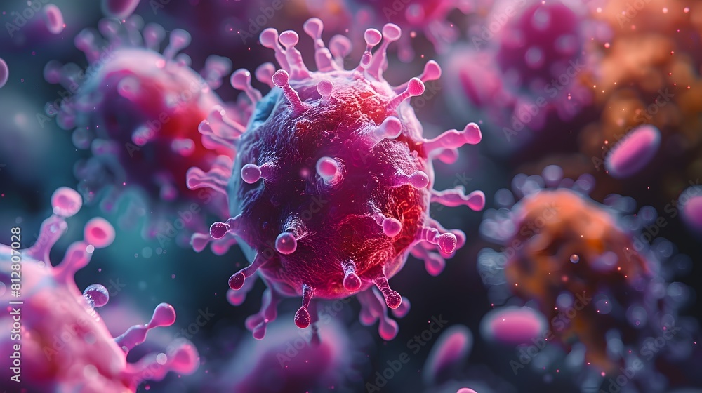 Aufkleber intricate microscopic examination of pathogenic microorganisms revealing detailed molecular structur