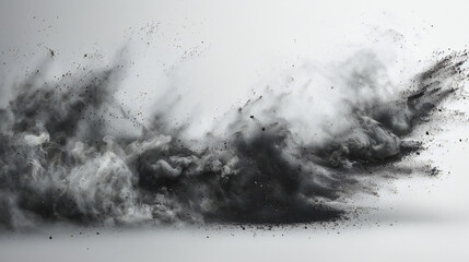 Explosive Chalk Effect on White Background