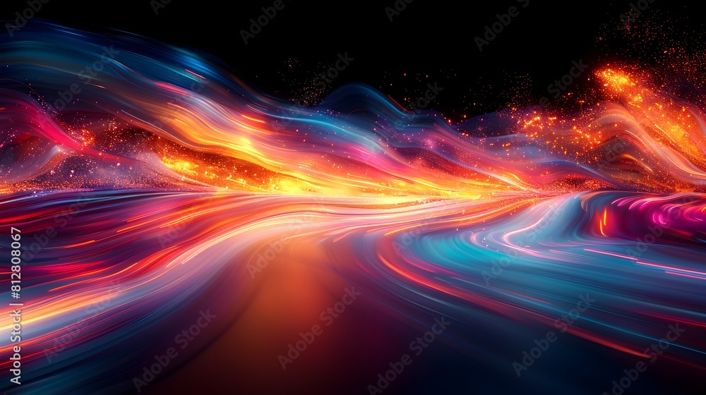 Leinwandbilder vibrant explosive abstract background with dynamic multi directional lines and bursts of radiant hig
