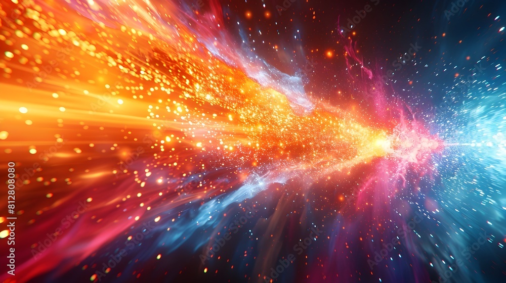 Aufkleber vibrant explosive abstract background with dynamic multicolored lines and bursts of kinetic digital 