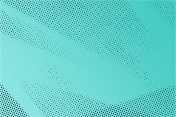 Dotted halftone pattern on turquoise background. Abstract tosca retro pop art texture for presentation, wallpaper, flyer, banner, poster, banner, brochure and more.