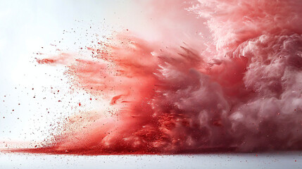 Exploding Chalk Pieces on White Background