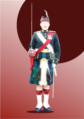 Scotland guard. 3d color vector illustration