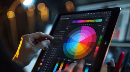 Photo editor user interface on tablet computer : Generative AI