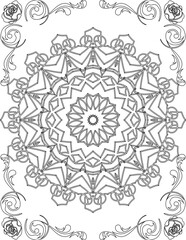 Printable Mandala Coloring Page for Adults. Educational Resources for School for Kids. Adults Coloring Book. Mandala Coloring Activity Worksheet.