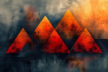 red gold black orange triangle abstract geometric presentation