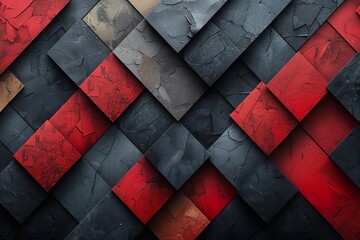 Red and black geometric abstract template overlapping