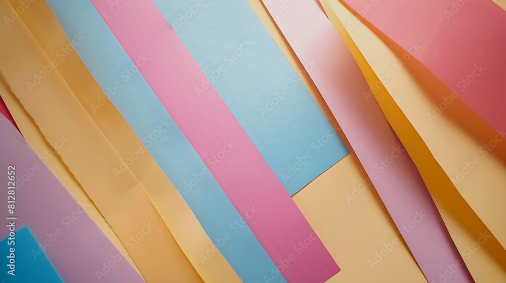 Poster layout of colorful cardboard sheets in pastel shades : generative ai