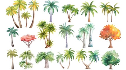 Palm Tree Tropical Nature Landscape Lush Foliage Green Leaves Summer Beach Island Jungle Vacation Travel Outdoor Scenery Backdrop Design