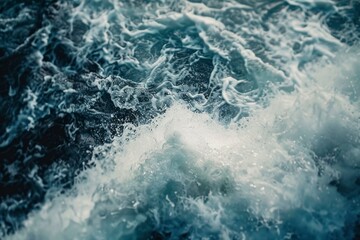 Fototapeta premium Nature's majestic cascade: Waterfall flowing into a vast body of water. Serenity and natural beauty concept.