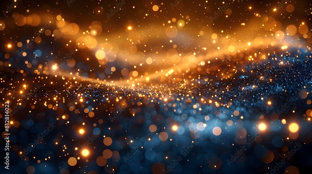 Fototapete shimmering celestial backdrop with dazzling gold and blue particles in endless repeat pattern
