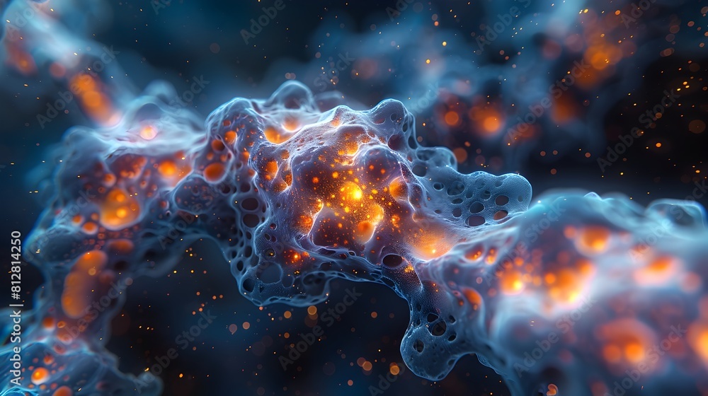 Poster Stunning Microscopic Visualization of Intricate DNA Cell Structure and Patterns Revealed through Advanced Electron Microscopy Techniques